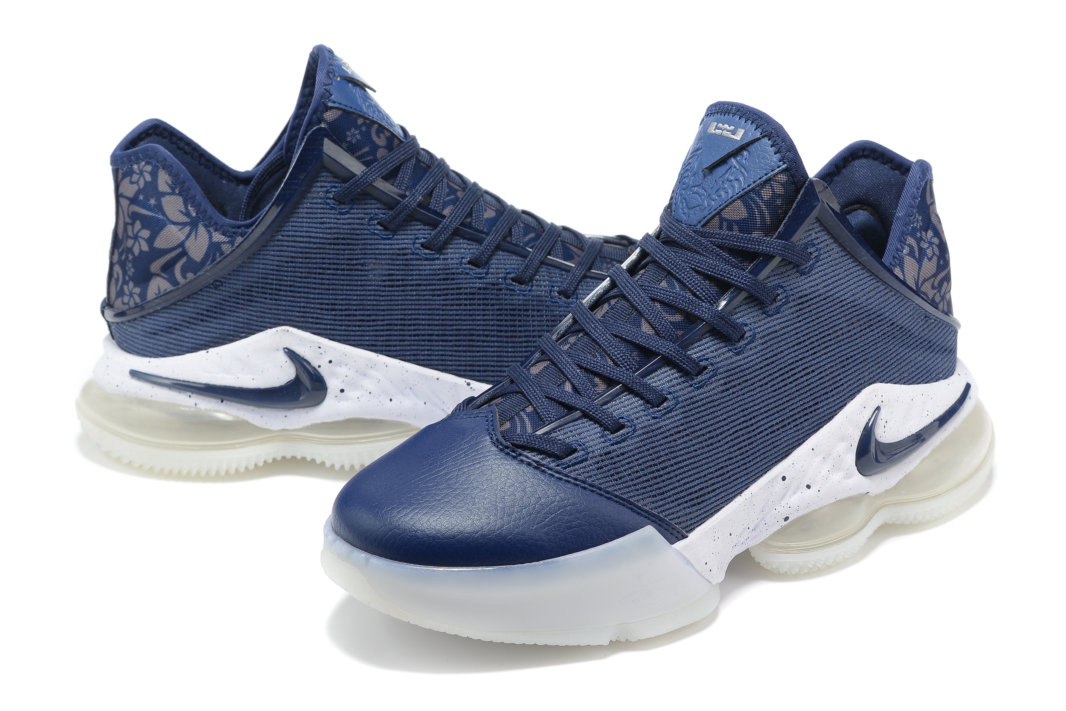 2022 Nike LeBron 19 Low Navy Blue White Shoes